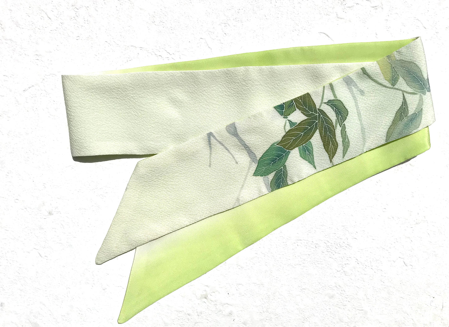 Hand painted Kimono Silk Scarf green