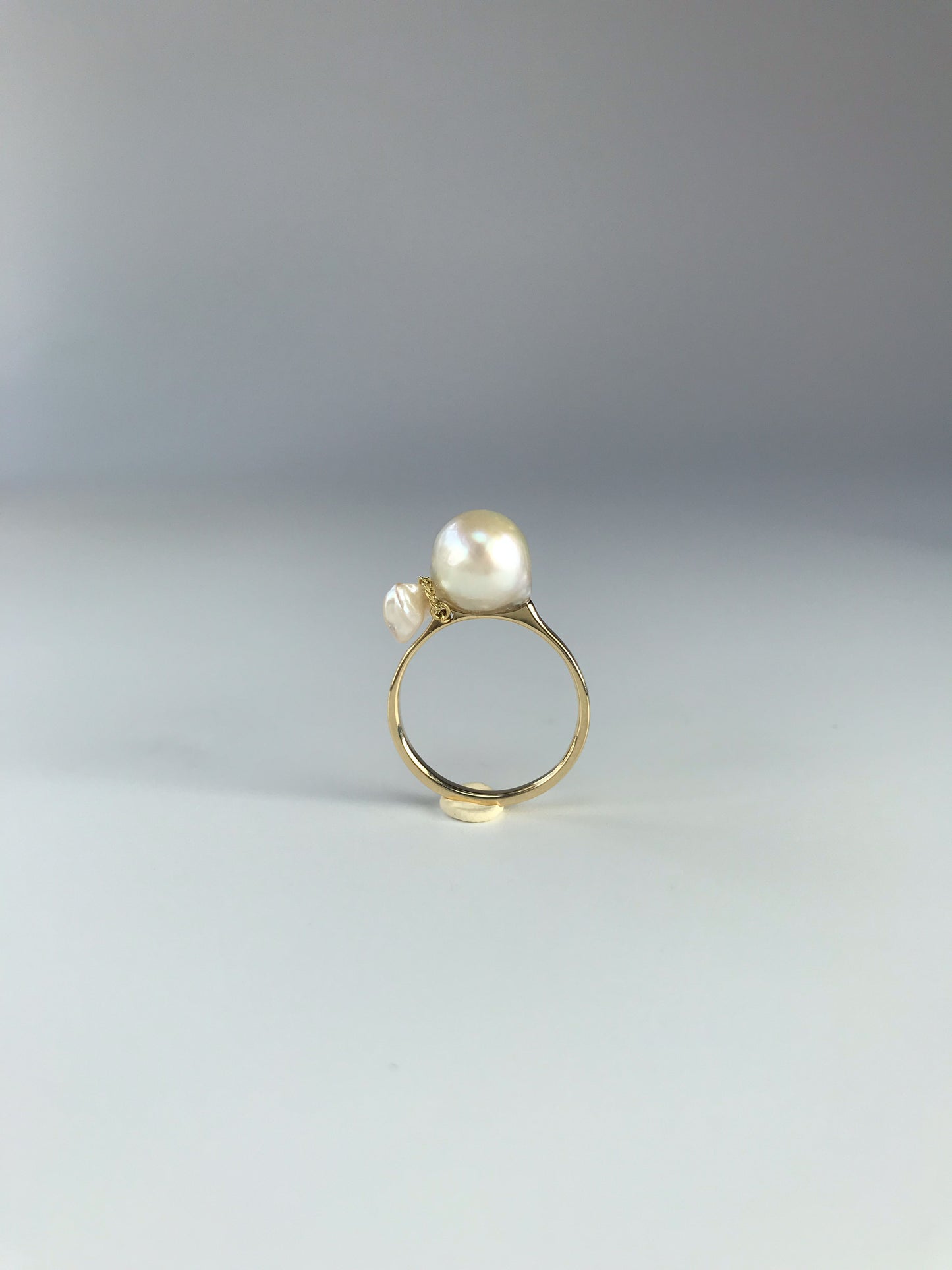 K14 Tadpole Akoya pearl ring