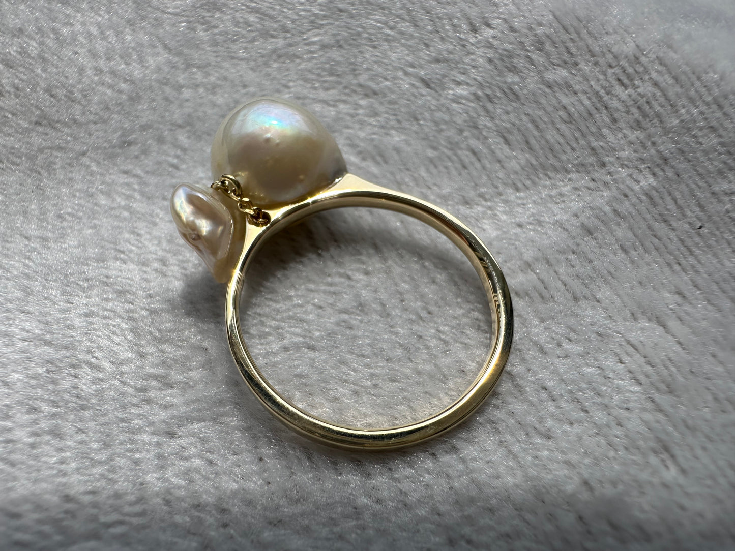 K14 Tadpole Akoya pearl ring