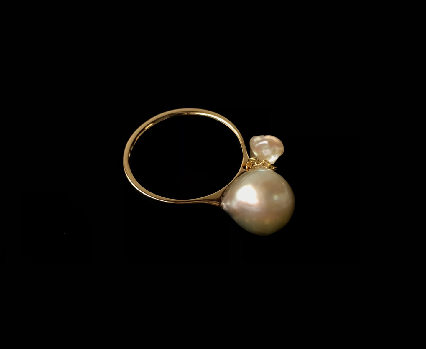 K14 Tadpole Akoya pearl ring