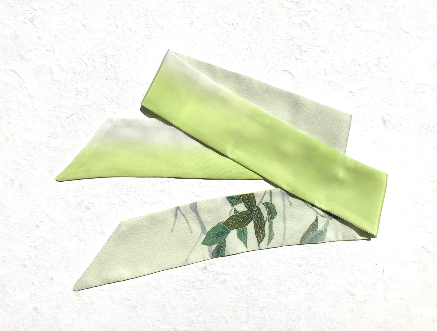 Hand painted Kimono Silk Scarf green