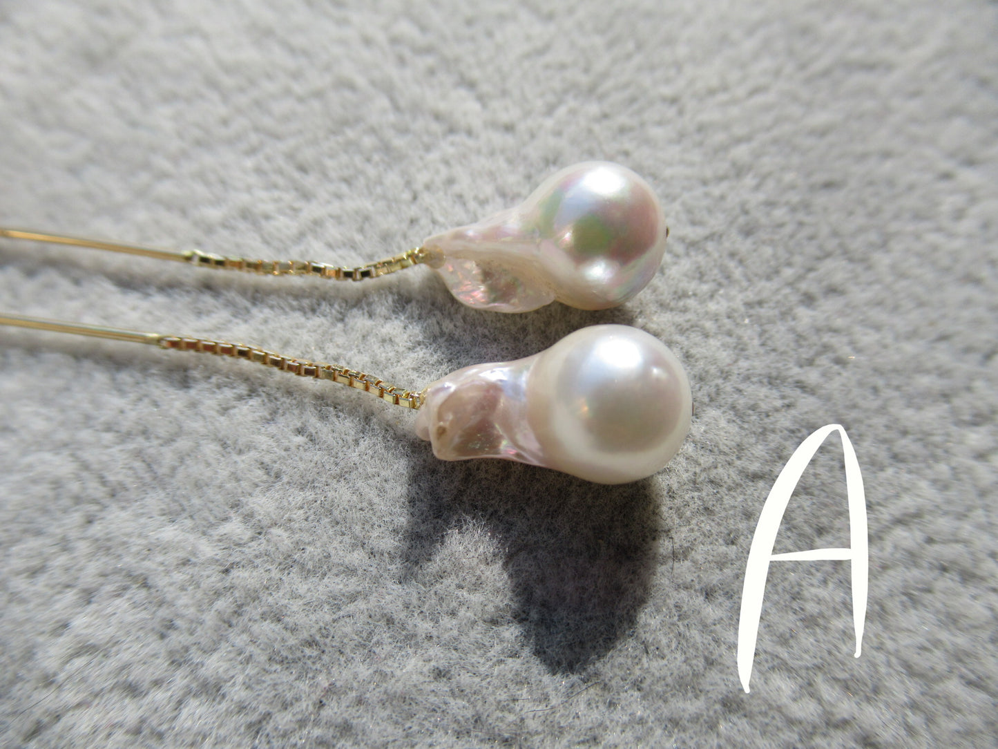 K18 Tadpole pearl earrings