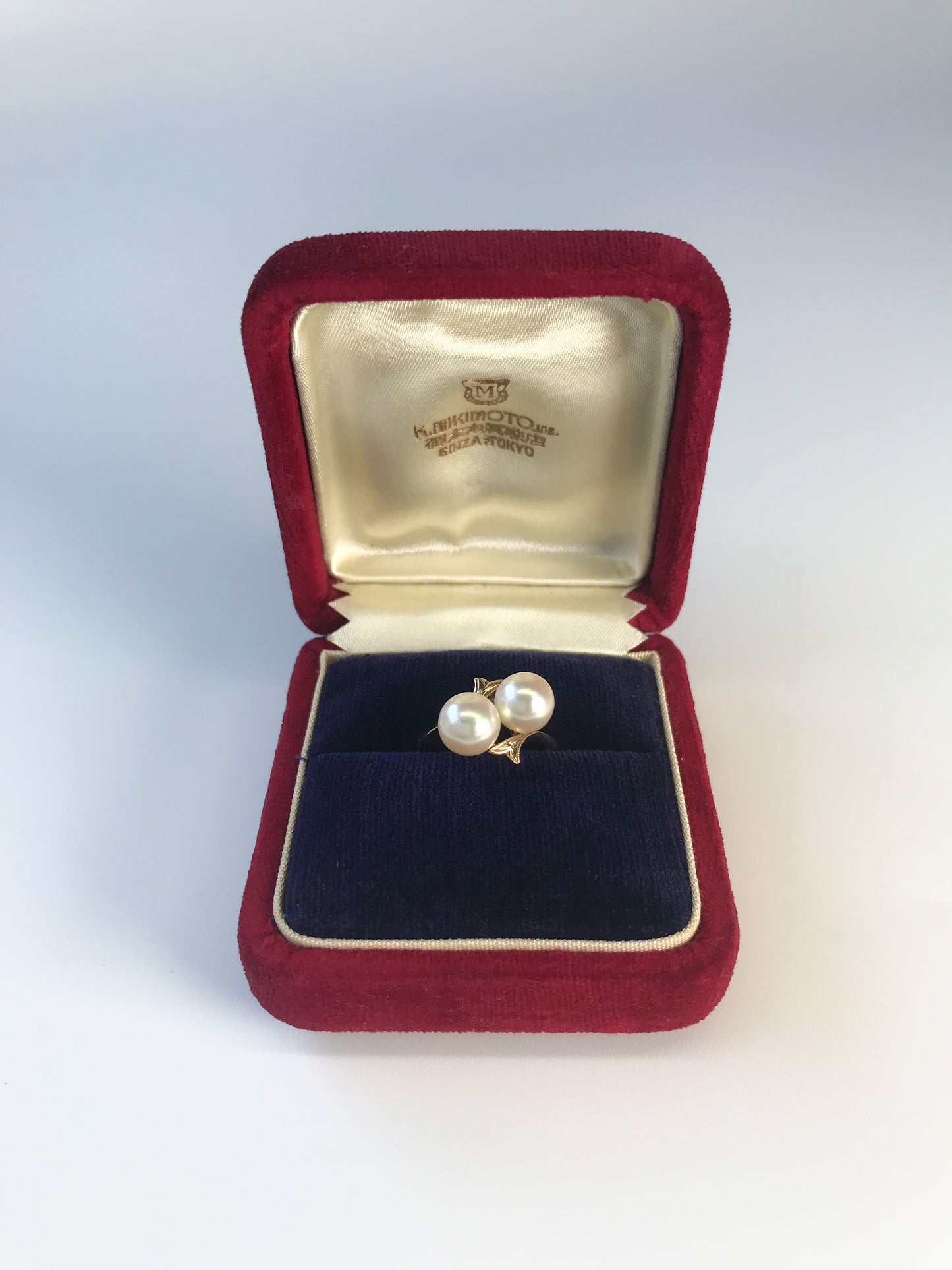 Mikimoto Akoya pearls 14K gold vintage ring