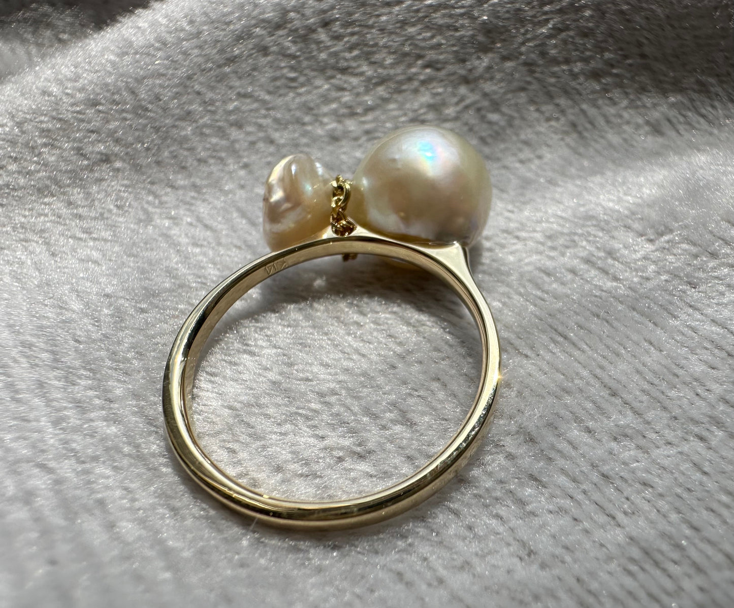 K14 Tadpole Akoya pearl ring