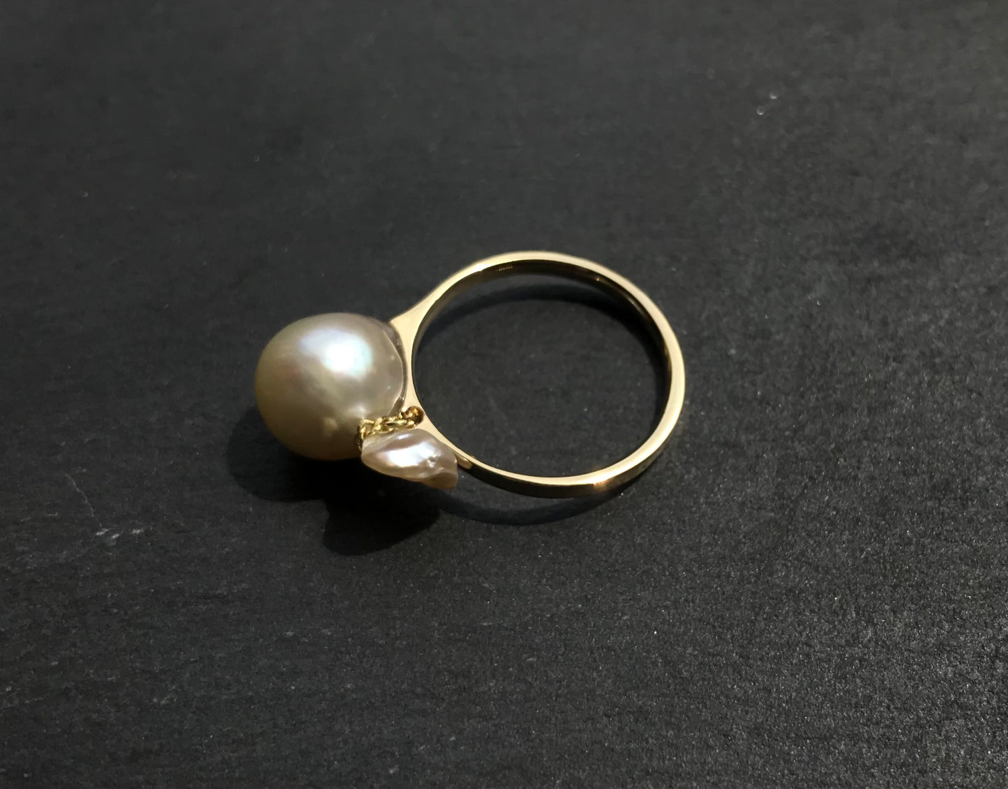 K14 Tadpole Akoya pearl ring