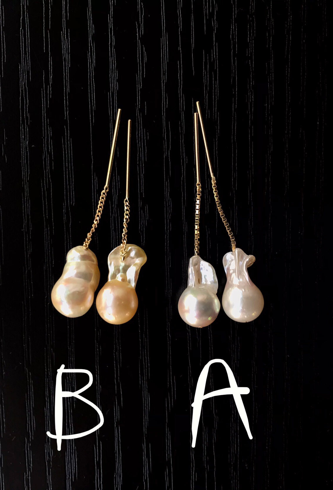 K18 Tadpole pearl earrings