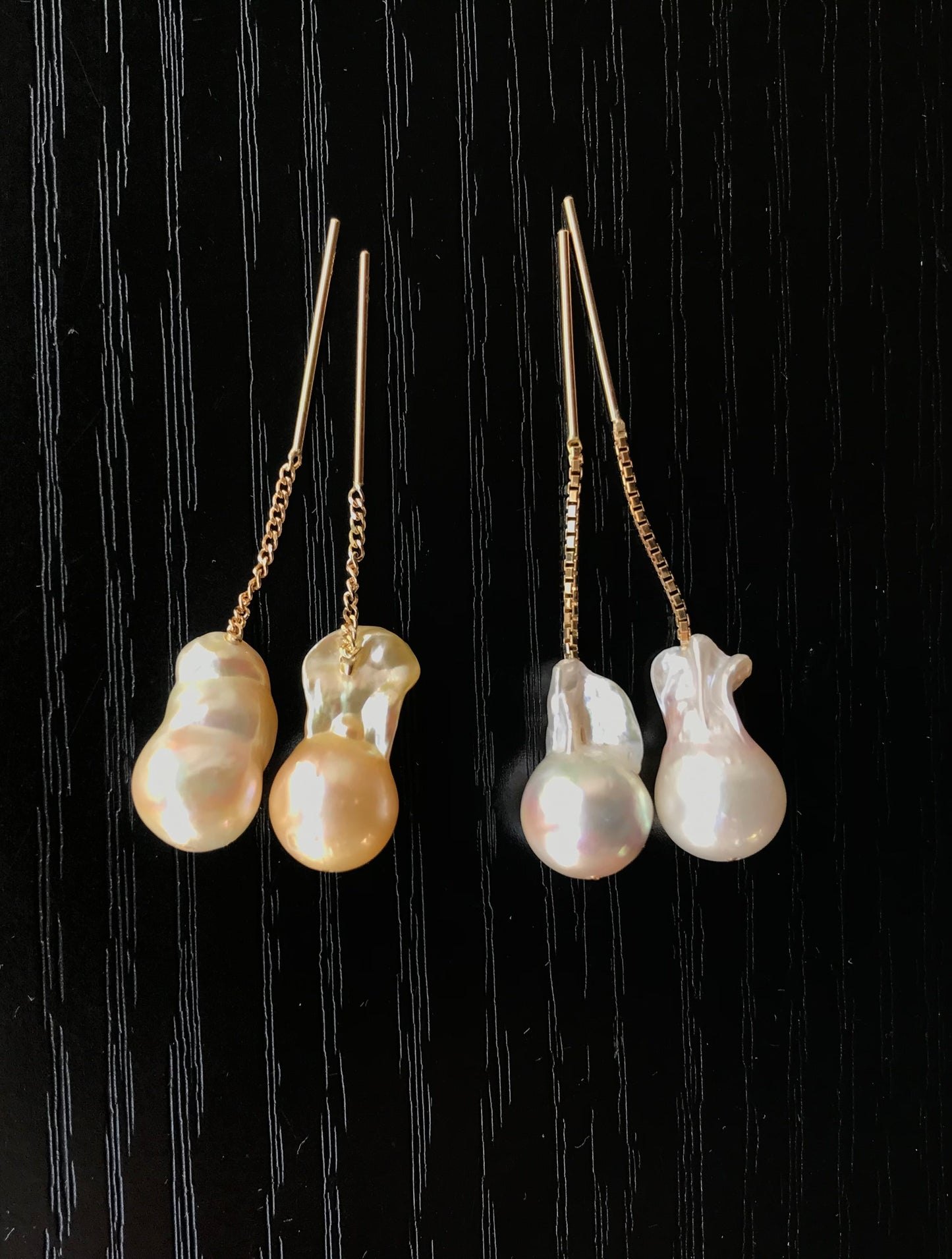 K18 Tadpole pearl earrings